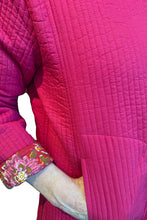 Load image into Gallery viewer, Cotton Quilted Long Reversible Jacket - fuchsia CRLJ-F
