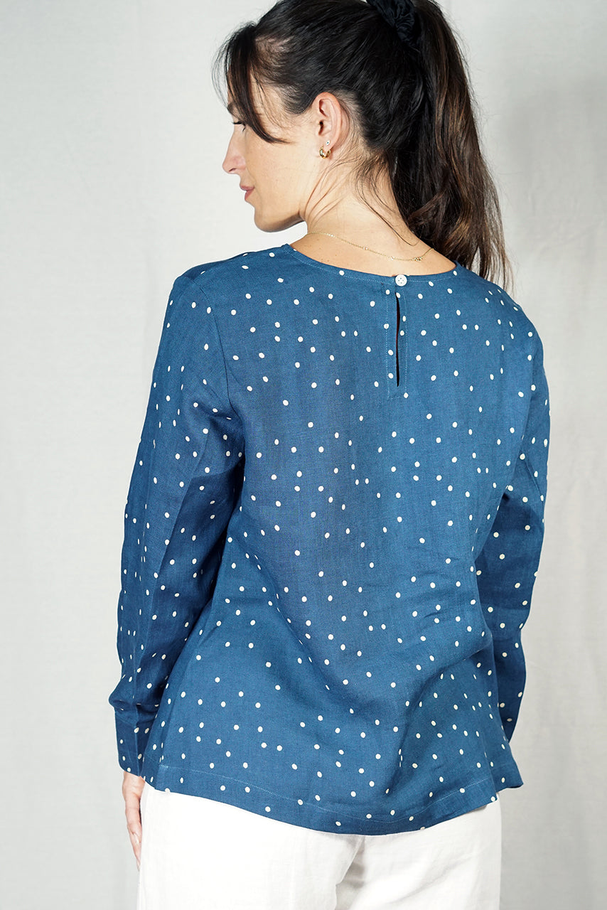 Linen Leuca Dot Top - LEDT