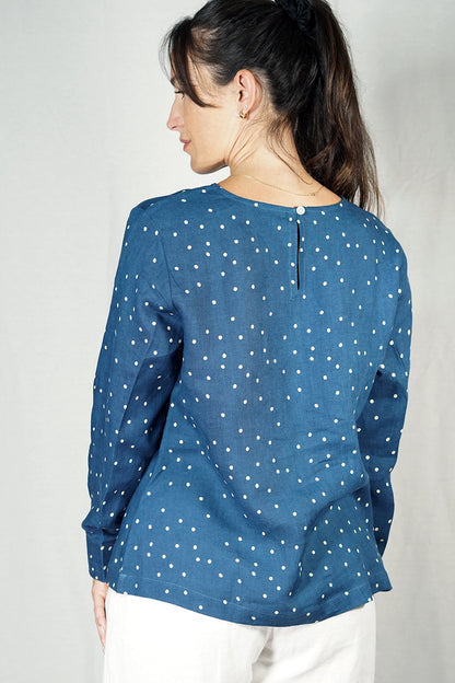 Linen Leuca Dot Top - LEDT