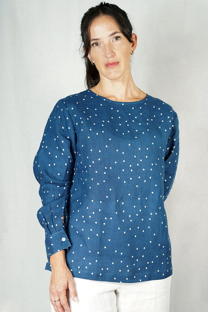 Linen Leuca Dot Top - LEDT