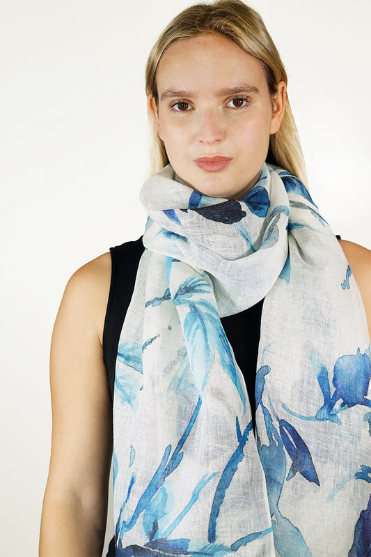 Linen Scarf Floral Wash - LFLW