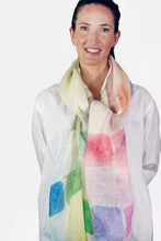 Load image into Gallery viewer, Linen Scarf Painted Squares - LPAQ