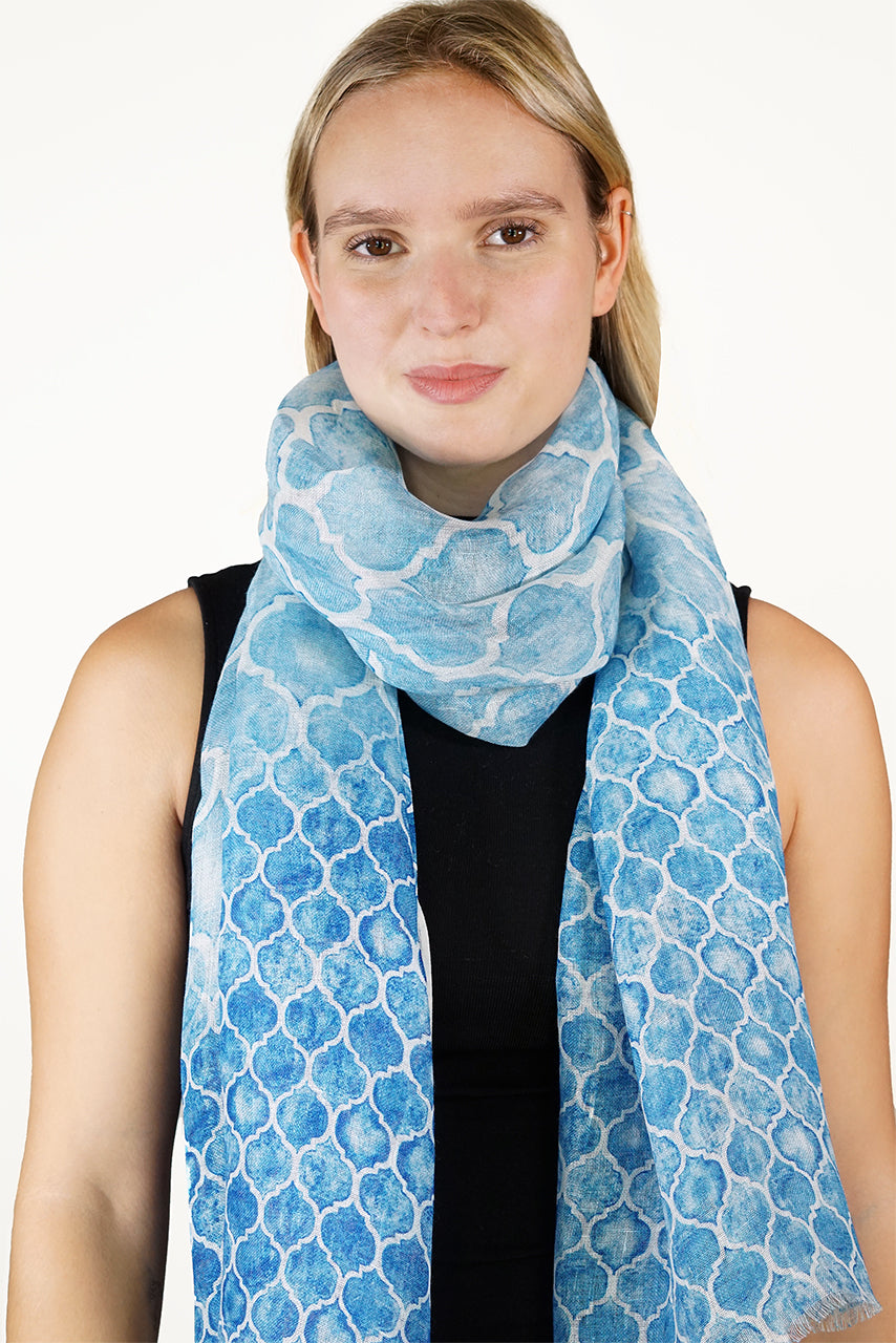 Linen Scarf - Tile Frieze LTIF