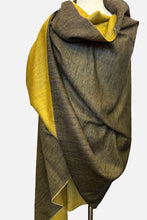 Load image into Gallery viewer, Pashmina Shawl - reversible mustard and black