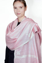 Load image into Gallery viewer, Pashmina Embroidered Scarf - pale pink