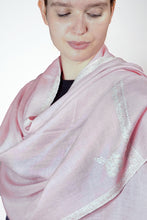 Load image into Gallery viewer, Pashmina Embroidered Scarf - pale pink
