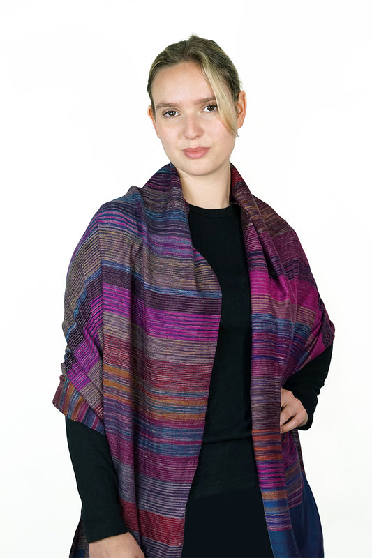 Pashmina Striped Shawl - multi coloured