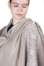 Load image into Gallery viewer, Pashmina Embroidered Scarf - natural