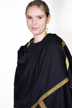 Load image into Gallery viewer, Pashmina Embroidered Scarf - black