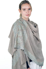 Load image into Gallery viewer, Pashmina Embroidered Shawl - natural