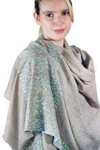 Load image into Gallery viewer, Pashmina Embroidered Shawl - natural