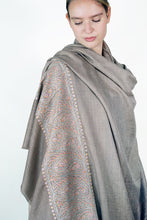 Load image into Gallery viewer, Pashmina Embroidered Shawl - natural