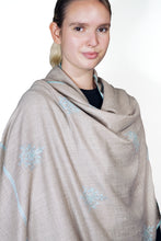 Load image into Gallery viewer, Pashmina Embroidered Scarf - natural