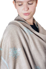 Load image into Gallery viewer, Pashmina Embroidered Scarf - natural