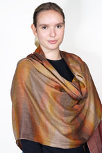 Load image into Gallery viewer, Pashmina Striped Ikat Scarf - multi coloured