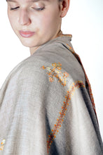 Load image into Gallery viewer, Pashmina Embroidered Scarf - natural