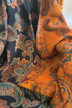 Load image into Gallery viewer, Merino Wool Throw | Paisley Navy  | PAN