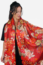 Load image into Gallery viewer, Silk Scarf Patterned Blossoms - SPAB