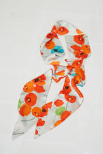 Load image into Gallery viewer, Silk Twilly Scarf - Poppies SPOT