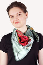 Load image into Gallery viewer, Silk Square Scarf - Flowering Gum SQFG