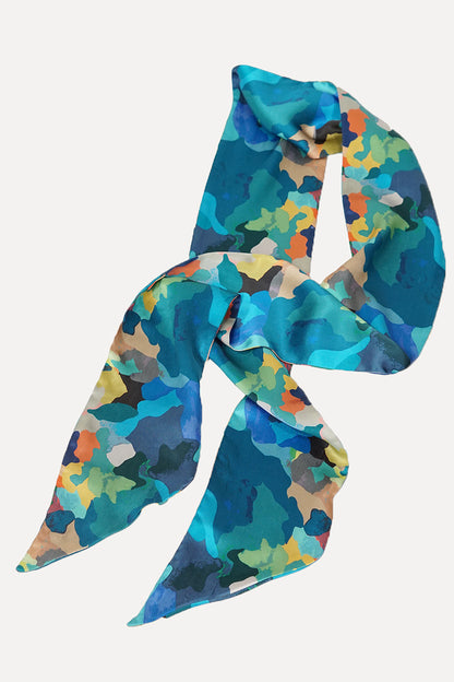 Silk Twilly Scarf - Rainbow Puddles SRPT