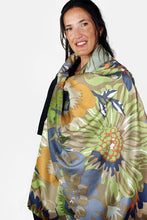 Load image into Gallery viewer, Silk Scarf Manga Floral - cool - STMF-C