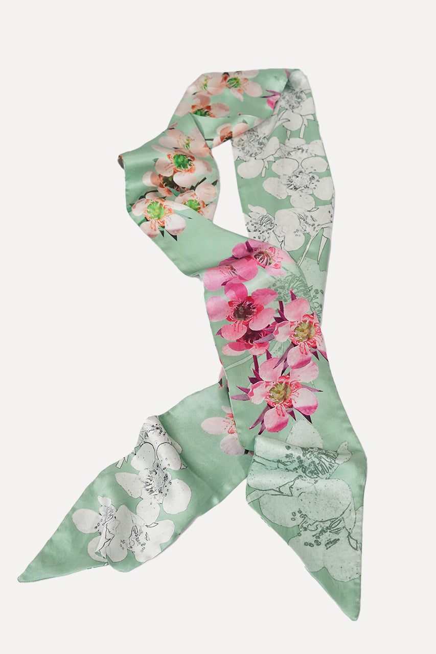 Silk Twilly Scarf - Tea Tree STTT