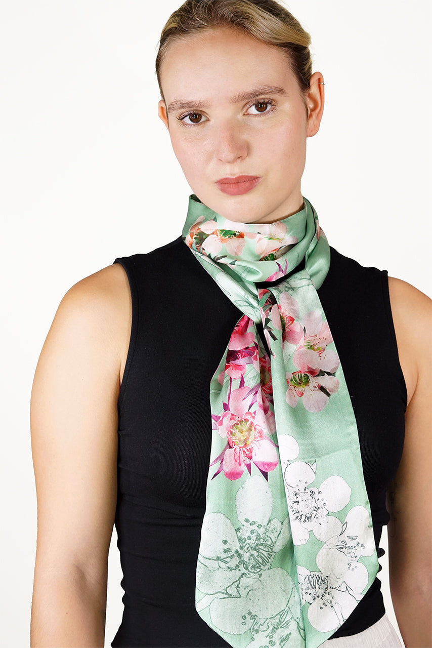Silk Twilly Scarf - Tea Tree STTT