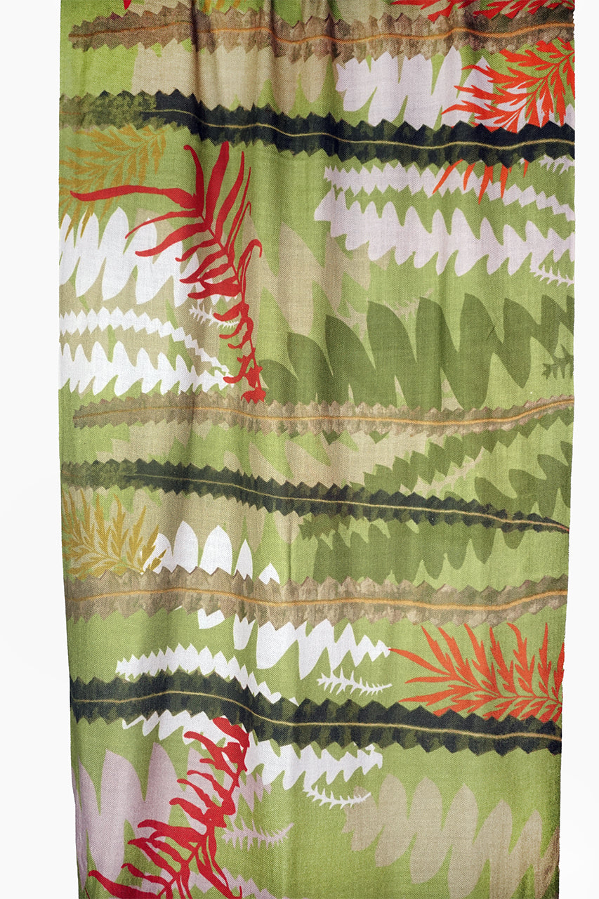 Merino Wool Scarf - Native Leaves WNAL