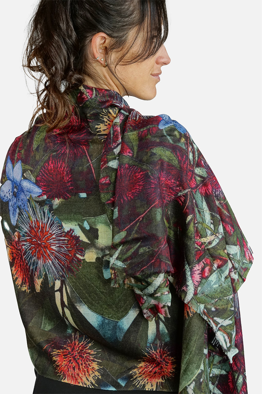 Merino Wool Scarf Natures Path WNAT