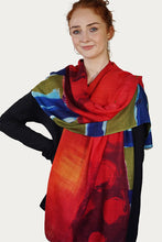 Load image into Gallery viewer, Merino Wool Scarf Painted Bars WPAB