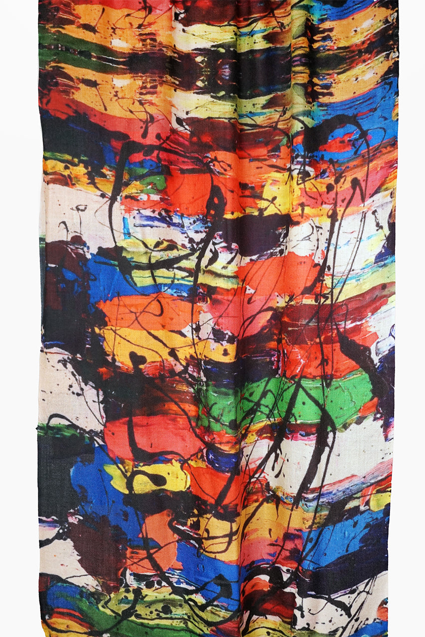 Merino Wool Scarf - Paint Splatter WPAL
