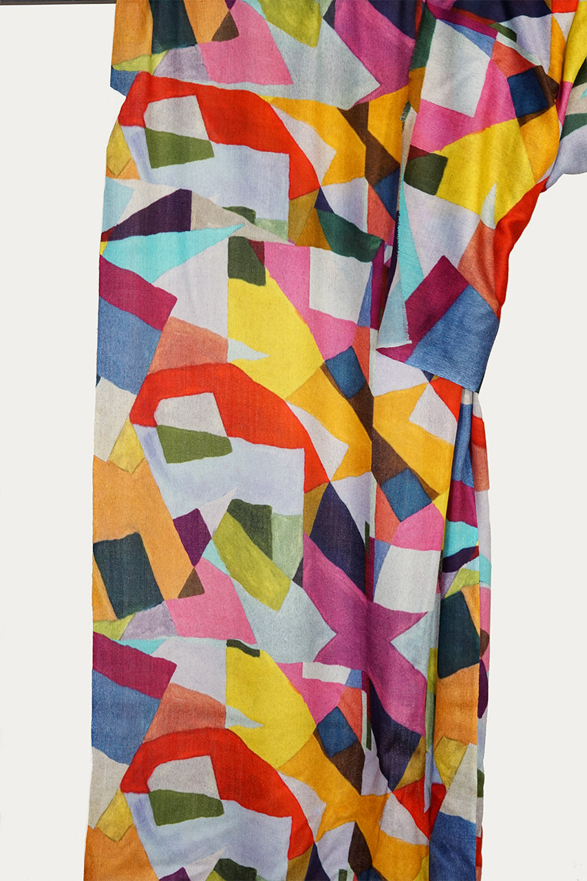 Merino Wool Scarf Random Shapes - WRAH