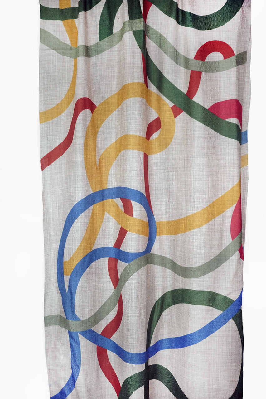 Merino Wool Scarf - Ribbons WRBB