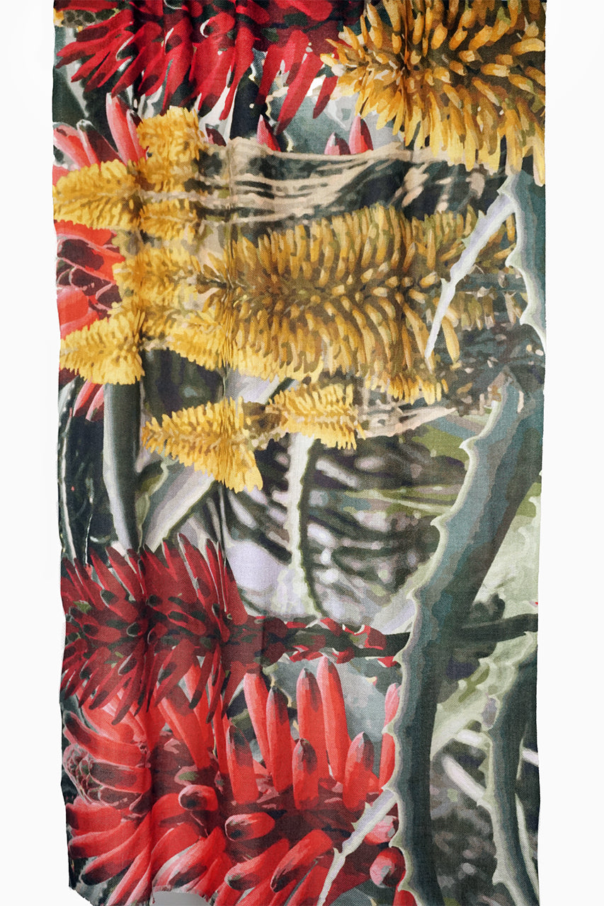 Merino Wool Scarf - Red Hot Pokers WREP-M