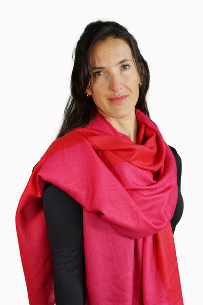 Merino Wool Woven Scarf Semi Block WWSB-F