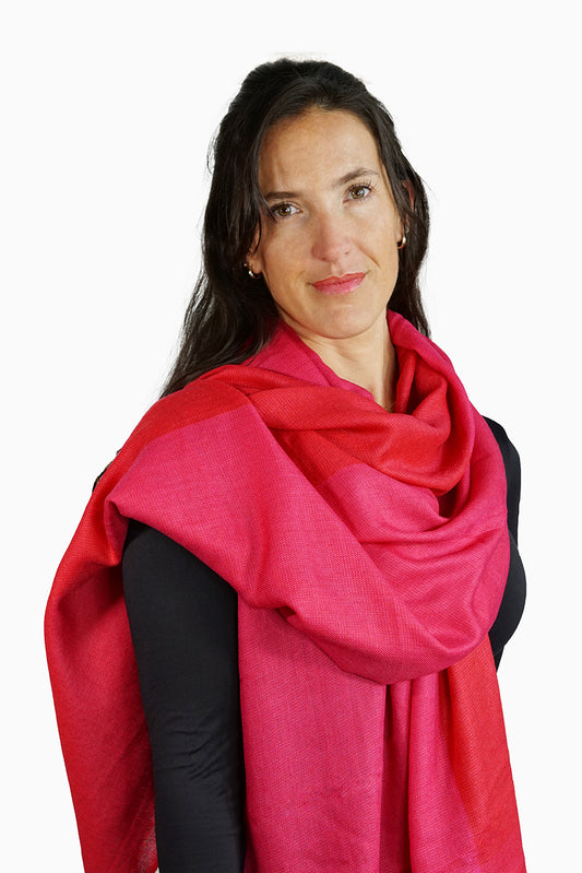 Merino Wool Woven Scarf Semi Block WWSB-F