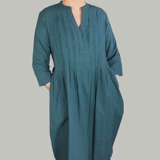 Chini Cotton Micro Check Dress - CHCD
