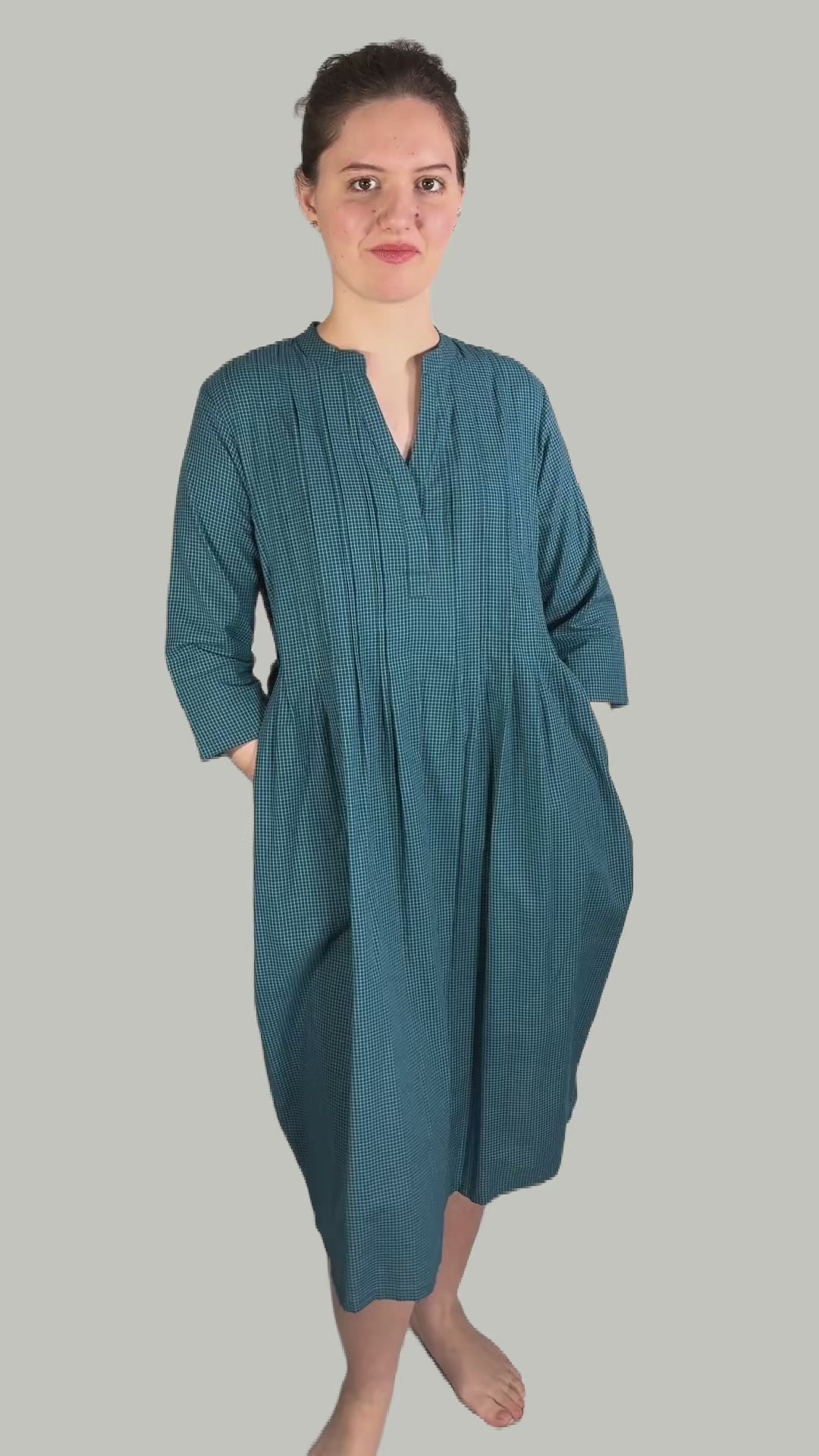 Chini Cotton Micro Check Dress - CHCD