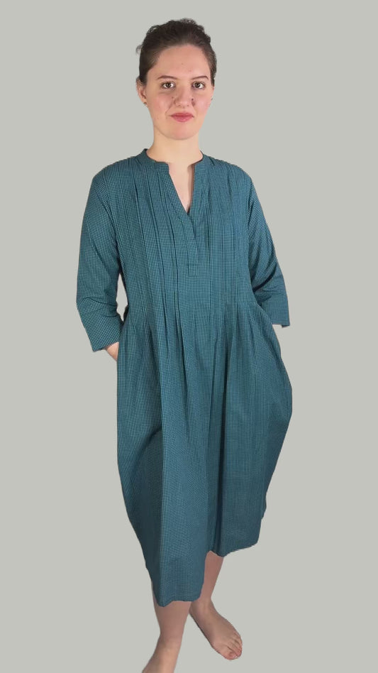 Chini Cotton Micro Check Dress - CHCD