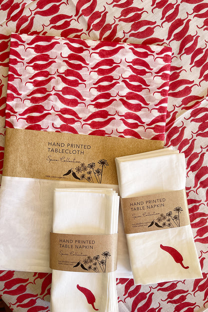 Cotton Tablecloth - Chilli | CCHI
