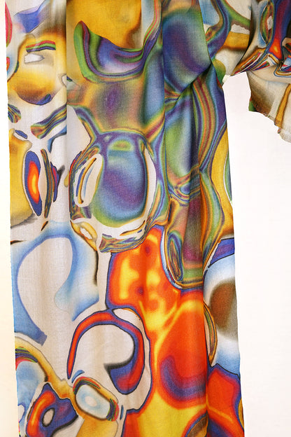 Merino Wool Scarf - Bright Abstracts  WBAB